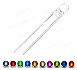 3mm LED 7 color RGB fast discoloration 100 piece 12v resistance circuit map set 