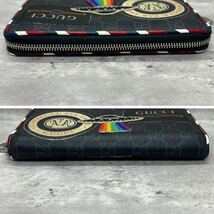 【希少/極美品】 GUCCI グッチ 長財布 ラウンドファスナー ナイトクーリエ UFO 蛇 惑星 PVC GG柄 黒 ブラック メンズ レディース 男女兼用_画像4