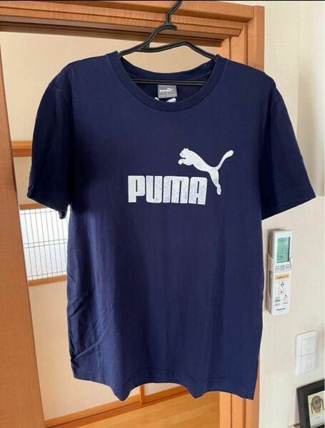 PUMA プーマ Tシャツ フロントロゴ ネイビー