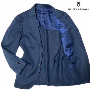 【UNITED ARROWS】麻/リネン100% テーラードジャケット 春夏に最適素材 紺/ネイビー 背抜き ユナイテッドアローズ S〜M相当