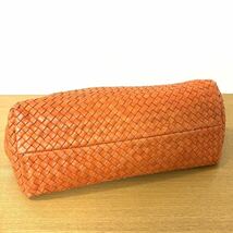 【1円スタート】BOTTEGA VENETA ボッテガヴェネタ カバMM トートバッグ レザー イントレチャート オレンジ ポーチ付_画像4