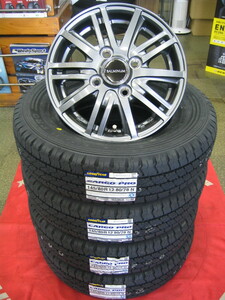 グッドイヤー カーゴプロ タイヤ 国産 日本製 145/80R12 145/80-12 LT 80/78N ＆ アルミホイール 新品 4本 送料無料 軽バン、軽トラック