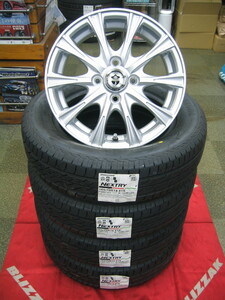 ブリヂストン 低燃費 長持ち タイヤ ネクストリー 165/70R14 165/70-14 ＆ アルミホイール 新品 4本 税込み 即納 送料無料 マーチ、デミオ