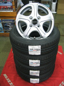 ブリヂストン タイヤ セイバーリング SL101 155/65R13 155/65-13 ＆ アルミホイール 新品 4本 税込み 即納OK 送料無料 ワゴンR、ライフ