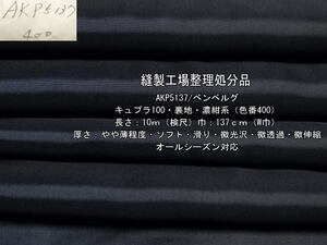 AKP5137 ベンベルグ キュプラ100 裏地やや薄ソフト 濃紺系9m