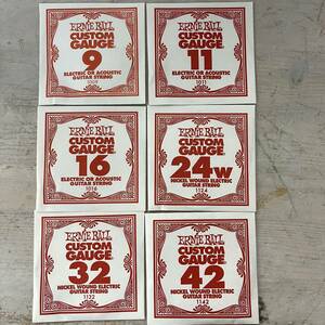 3384 unused ERNIE BALL/ Ernie Ball CUSTOM GAUGE electric guitar string 9/11/16/24/32/42 total 6ps.