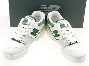 新品NEW BALANCE/ニューバランス/BBW550SG/レディースサイズ/レザー/スエード/WHITE/GREEN/GRAY/ホワイト/グリーン/グレー/ワイズＢ/23.5cm