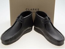 新品/CLARKS ORIGINALS/クラークス オリジナルズ/WALLABEE BOOT/ワラビー ブーツ/BLACK LEATHER/ブラック レザー/黒/26155512/27.5cm_画像1