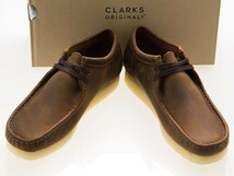 新品/CLARKS/クラークス/WALLABEE/ワラビー/BEESWAX LEATHER/ビーズワックス レザー/ブラウン/26156605/UK9.5(内寸27.5/外寸28.5)_画像1