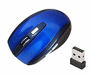 【vaps_4】マウス ワイヤレスマウス 《ブルー》 USB 光学式 6ボタン マウス 無線 2.4G 送込
