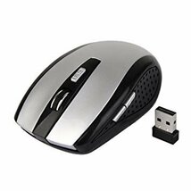 【vaps_3】マウス ワイヤレスマウス 《シルバー》 USB 光学式 6ボタン マウス 無線 2.4G 送込_画像1