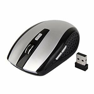 【vaps_3】マウス ワイヤレスマウス 《シルバー》 USB 光学式 6ボタン マウス 無線 2.4G 送込