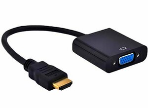 【vaps_7】HDMI(オス) to VGA(メス) 変換アダプター 《ブラック》 HDMI A(オス)-ミニD-sub15ピン(メス) 送込