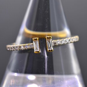 S2539【BSJJ】K18YG イエローゴールド MARI マリコレクション ダイヤモンド0.16ct Tワイヤー リング GSTV 指輪 11号