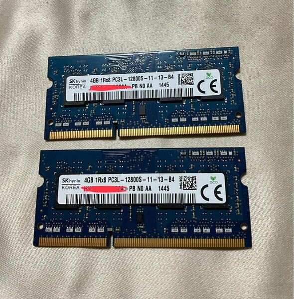 skhynix 4GB 1Rx8 PC3L-12800S-11-13-B4 DDR3ノート用　2枚　(C-5)