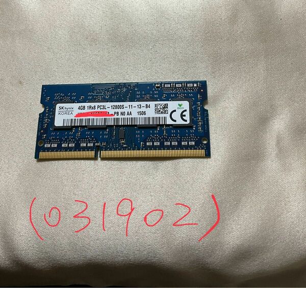 skhynix 4GB 1Rx8 PC3L-12800S-11-13-B4 DDR3ノート用　