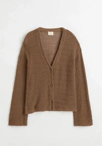 【美品】H&M コットン100%ブラウンカーディガン 冷房対策 XS リゾート