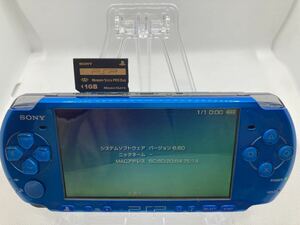 美品　PSP3000ブルー　メモリースティック付き　SONY ソニー プレイステーションポータブル 