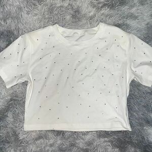 半袖Tシャツ 白ラインストーン Tシャツ　白ティシャツ　１枚