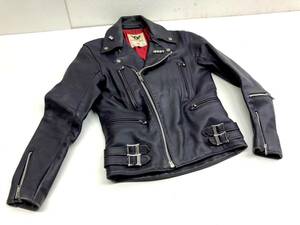 243-17　666 LEATHER WEAR/トリプルシックス ダブルライダースジャケット 32