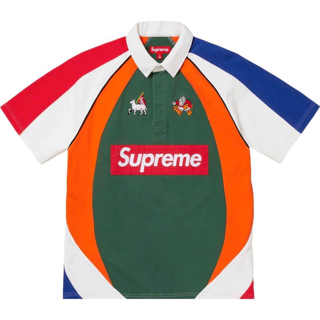 2022新発 supreme ruggershirt rugby ラガーシャツ ポロシャツ 緑