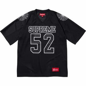 新品 Supreme 24SS Spiderweb Football Jerseyシュプリーム スパイダーウェブ フットボール ジャージー Black ブラック 黒 XL XLarge