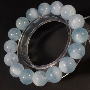  high quality large sphere aquamarine kla ude . type bracele 13mm 17cm feather in aquamarine kla ude . aquamarine 