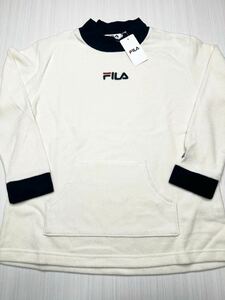 (送料無料)新品未使用品 FILA フィラ レディース 暖かい 両面フリース 長袖シャツ ☆アイボリー☆サイズ M バスト79〜87㎝身長154〜162㎝