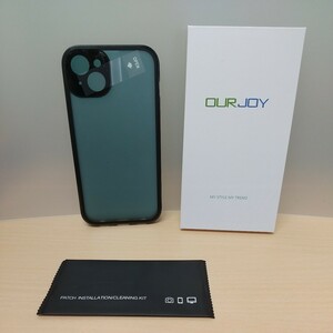 y030126fm iPhone 15 Plus 用 両面 ケース 覗き見防止 フルカバー ロック付き OURJOY スマホケース カメラレンズ保護 アルミバンパー