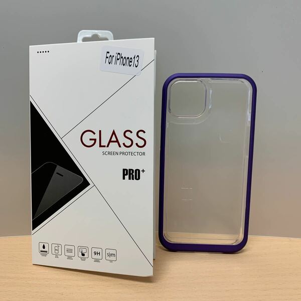 y030425m iPhone mini ジャケット型クリアケース グリーン 強化ガラス付き 画面クリーナー付き