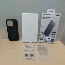 y031805fm 「PITAKA」iPhone 15 Pro 用 ケース 1500Dアラミド繊維 TPU一体 MagSafe対応 MagEZ Case Pro 4カーボン風 ワイヤレス充電対応_画像1