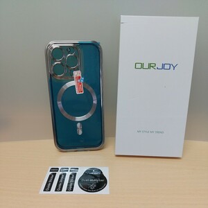 y031825fm OURJOY iPhone 15 Pro 適用 ケース 覗き見防止 強化ガラス + 押し式安全ロック + 一体型カメラ保護 マグネット式 アルミバンパー