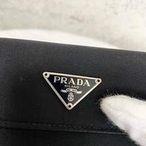 【贅沢品の極み】PRADA プラダ　折り財布 カードケース　コインケース　三角プレート　ナイロン　本革　レザー　サフィアーノ　ブラック_画像3