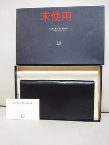 未使用【dunhill ダンヒル】長財布 レザー ロゴ型押し ブラック 箱付き