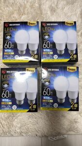 【新品未使用】アイリスオーヤマ LED電球 昼白色 2個セットが4つ合計8つセット LDA7N-G-6T62P