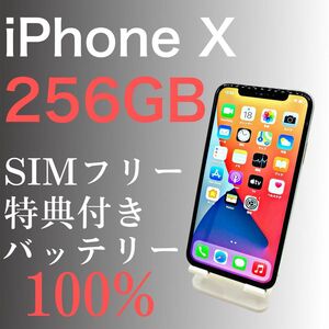 【美品】iPhone X 256GB SIMフリー　【特典付き】