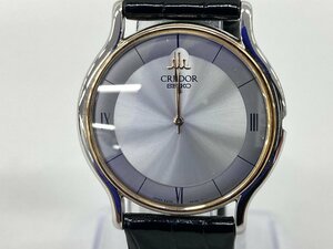 SEIKO セイコー クレドール QZ SS×18KT×革 5A74-0020/890007 白文字盤 不動 リューズ〇【CCAG7055】