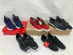 スニーカー５足おまとめ NIKE ナイキ 黒25.5cm 赤25.0cm/PUMA プーマ 25.5cm/ASICS アシックス 25.5cm【CCAW7003】