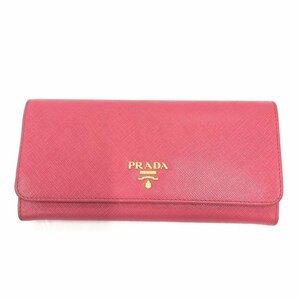 PRADA プラダ 長財布 サフィアーノ ピンク系 レザー 1MH132【CBAZ6009】