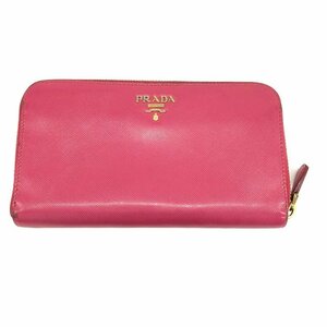 PRADA プラダ ラウンドファスナー財布 ピンク系 レザー 221【CBBB7043】