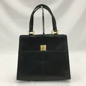 YVES SAINT LAURENT イヴサンローラン ハンドバッグ 黒 レザー 【CCAA4061】