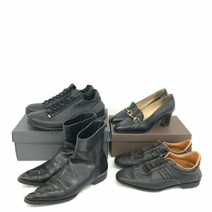 靴　HERMES スニーカー クイックH 36/GUCCI バンプーヒール・ブーツ 34 1/2/ecco スニーカー　計4点　おまとめ【CCAA1037】