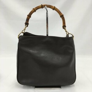 GUCCI グッチ ショルダーバッグ バンブーライン 黒 レザー 001 1638 2125 【CCAA4042】