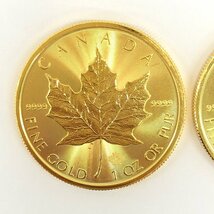 K24IG　カナダ　メイプルリーフ金貨　1oz　2023　2枚まとめ　総重量62.2g【CCAD6042】_画像2