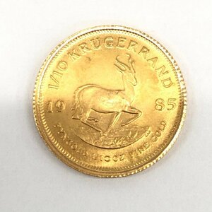 K22　南アフリカ共和国　クルーガーランド金貨　1/10oz　1985　総重量3.4g【CCAD7043】