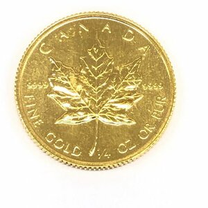 K24IG　カナダ　メイプルリーフ金貨　1/4oz　1986　総重量7.8g【CCAD7053】