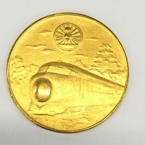 K24 純金 昭和47年 山陽新幹線開通 記念メダル 総重量14.2ｇ【CCAI6018】