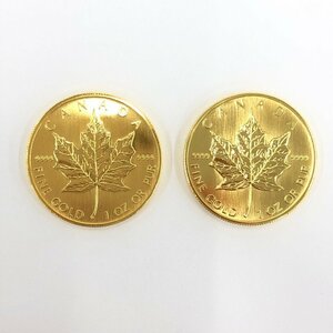 K24IG　カナダ メイプルリーフ金貨　1oz　2枚　総重量62.4g　2枚おまとめ【CCAI2038】