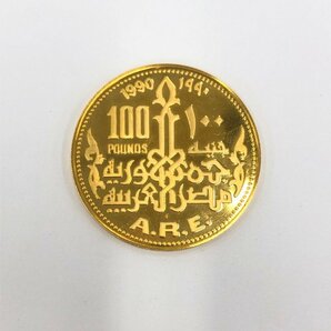 K21.6 金貨幣 エジプト スフィンクス金貨 100ポンド 重量17.6g【CBAS3077】の画像2