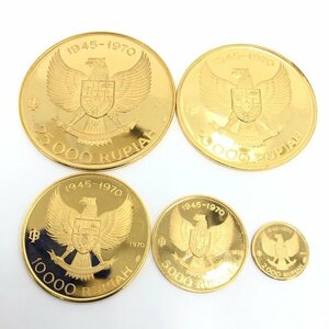 K21.6　金貨幣　インドネシア　ガルーダ金貨　おまとめ　総重量152.3g【CBAH6027】